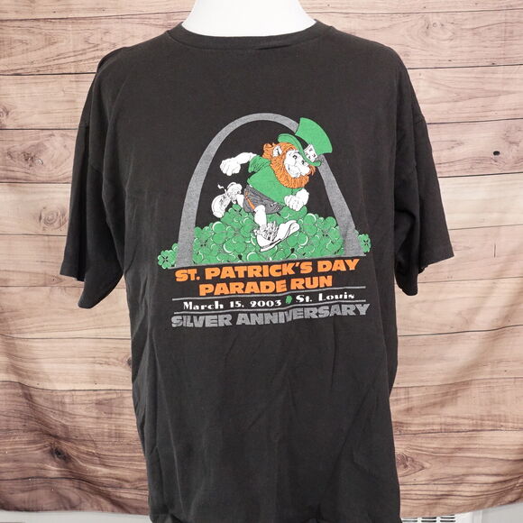 VINTAGE ST PATRICK'S DAY PARADE RUN 2003 ST LOUIS SINGLE STITCH USA TSHIRT 2XL - Picture 2 of 6